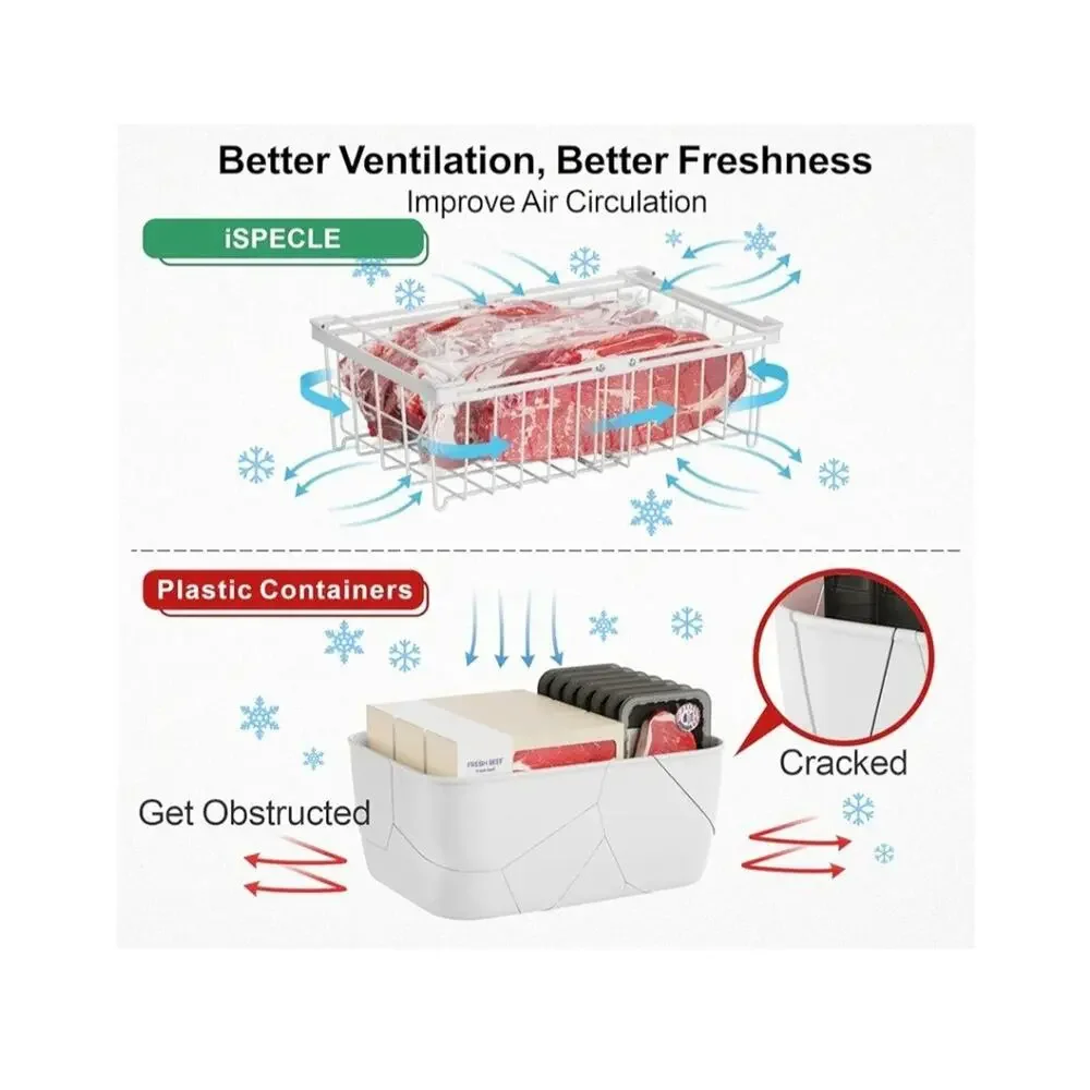9715  Freezer Organizer Bins -Fit 10 to 20 Cu.FT Deep Freezer, 8 Pack Expandable